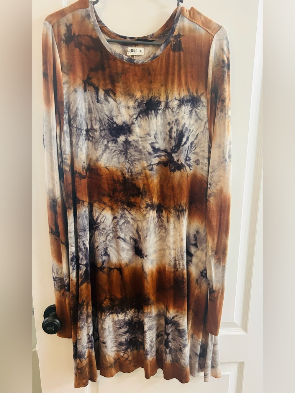 Natural Life Tie-Dye Long Sleeve Dress- L